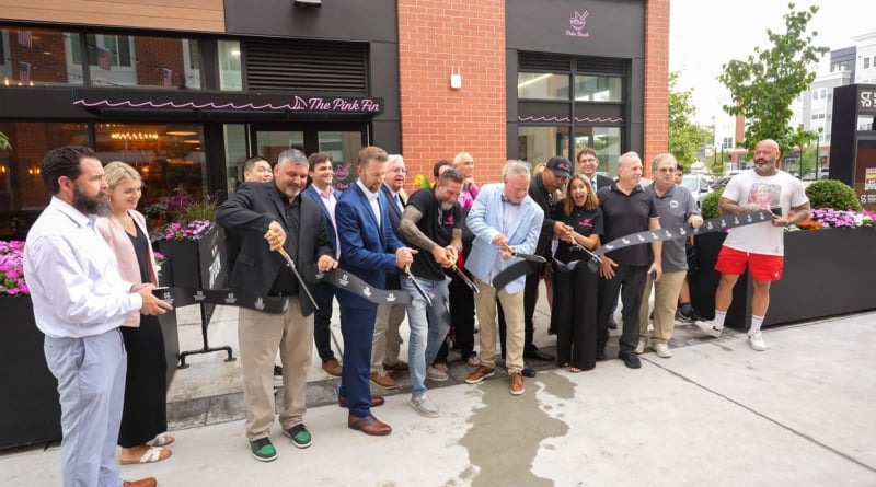 Pink Fin Ribbon Cutting