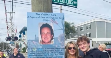 Farmingdale names street after community leader and pub owner Tim Collins Way Sign