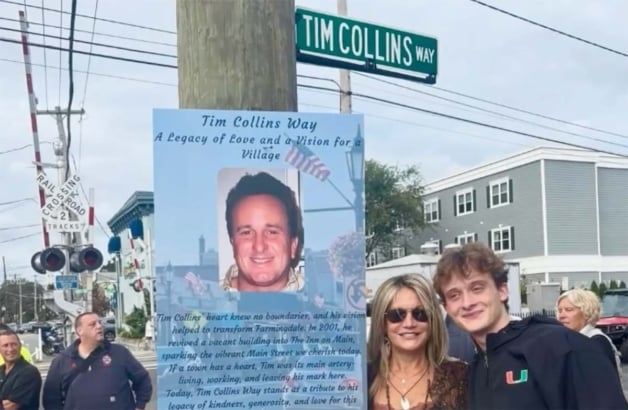 Farmingdale names street after community leader and pub owner Tim Collins Way Sign