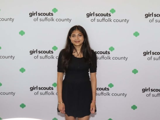 Melville Girl Scout awarded scholarship for supporting family caregivers Samaya Gssc