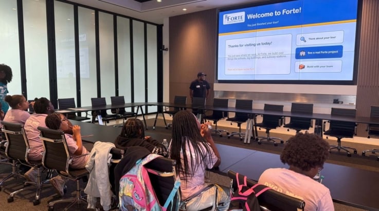 Students redesign public housing community room with help from nonprofit, support from local contracting firm Forte Construction Steam Innovators